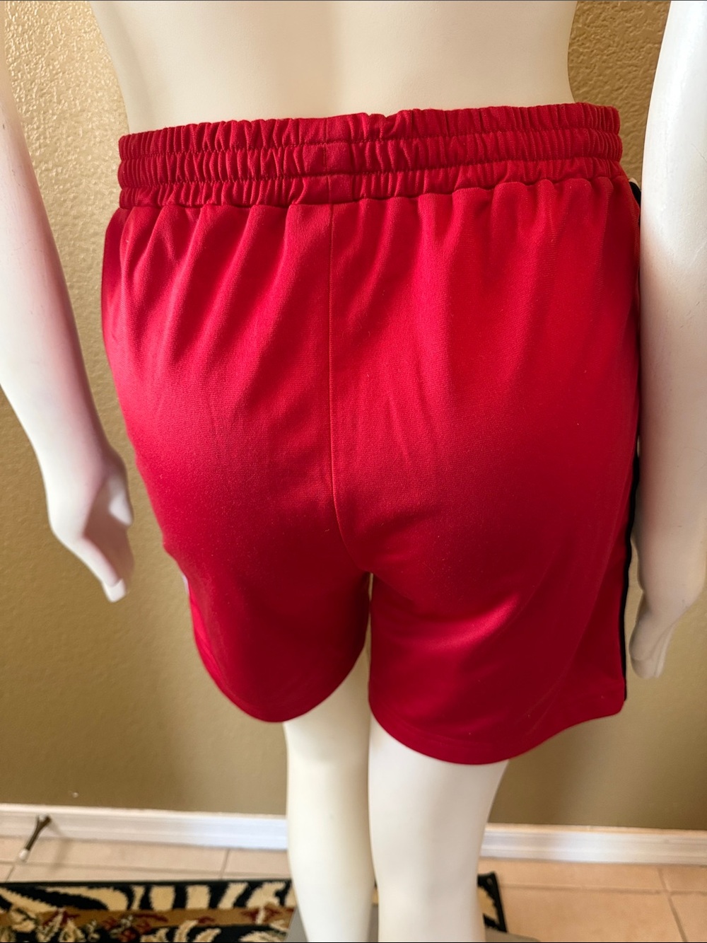 Kappa Red Athletic Shorts with Black Logo Tape - Picture 3 of 3